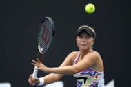 Brenda Fruhvirtova in action at the 2023 Australian Open